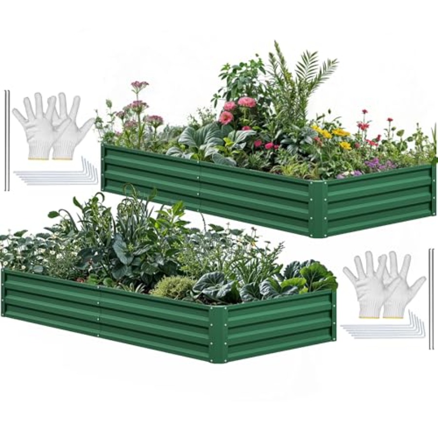 Raised Garden Bed - طقم أحواض زراعة مرتفعة للاستخدام الخارجي،