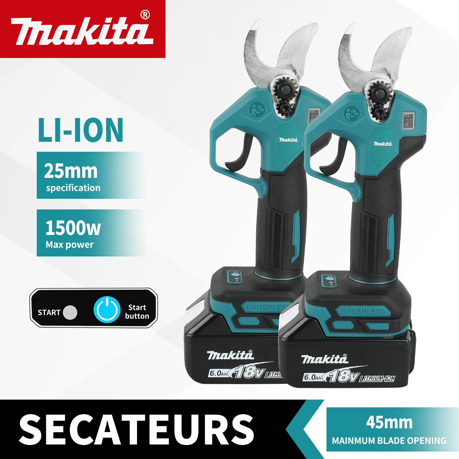 Pruning Shears - مقص تقليم كهربائي بدون فرشاة MPP569،