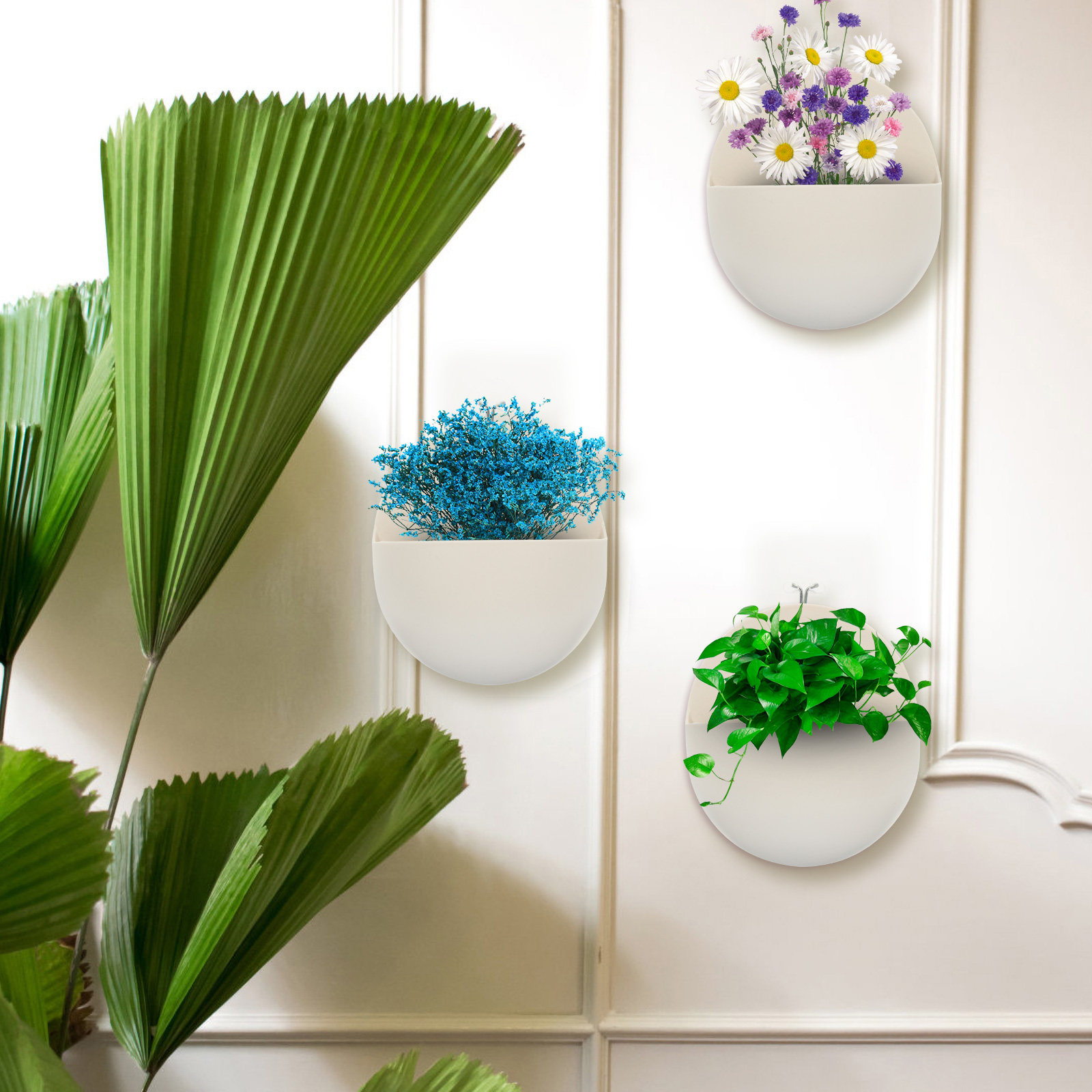 Vertical Planter - 4 قطع من أوعية الزهور البلاستيكية